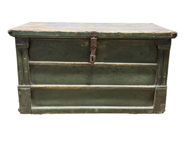 Primitive Painted Green Blanket Chest