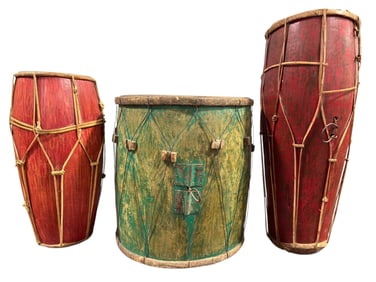 Group of 3 Antique Drums