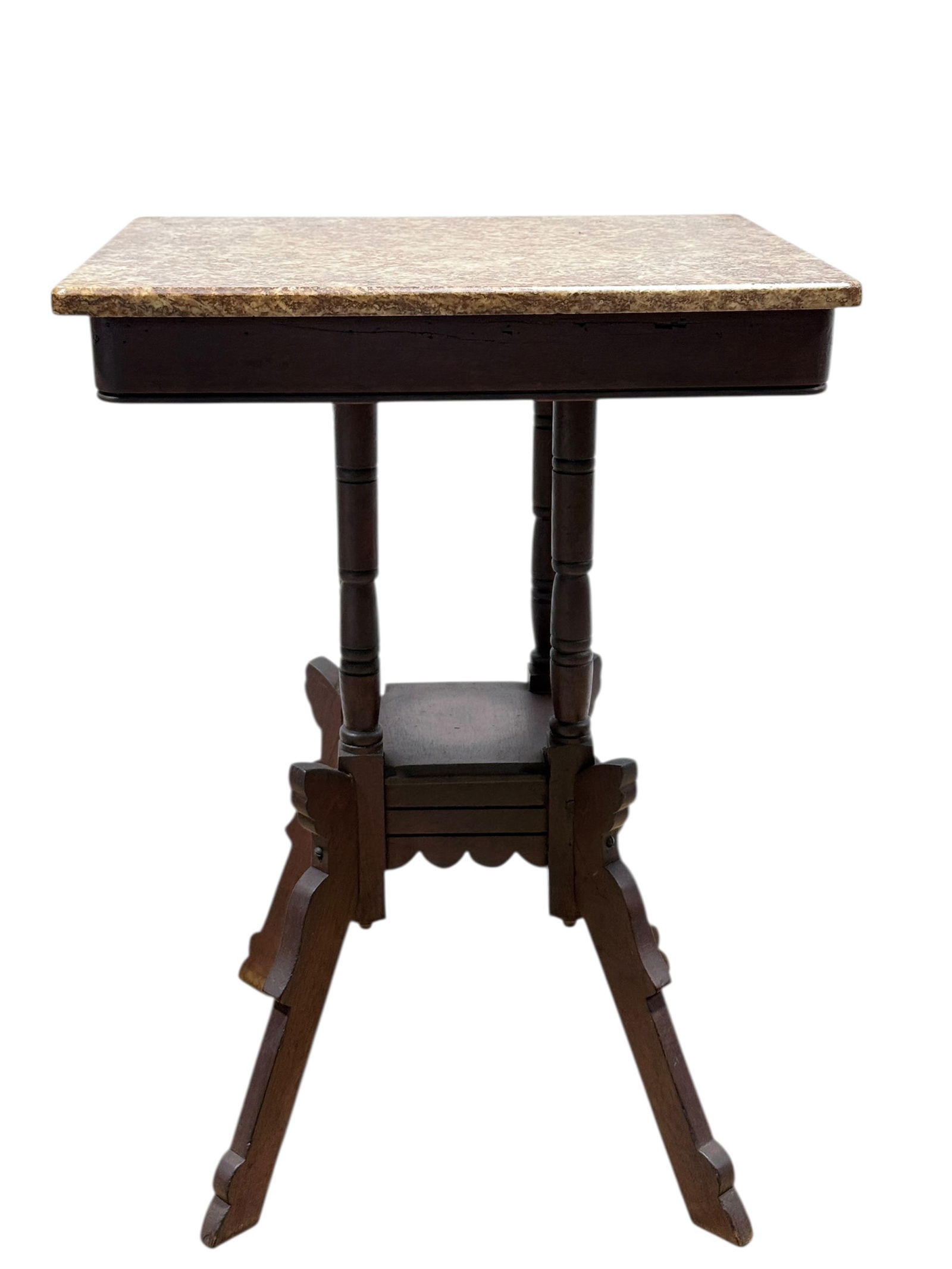 Victorian Eastlake Marble Top Parlor Table (1 of 8)