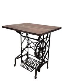 Antique Wood Top Sewing Machine Table