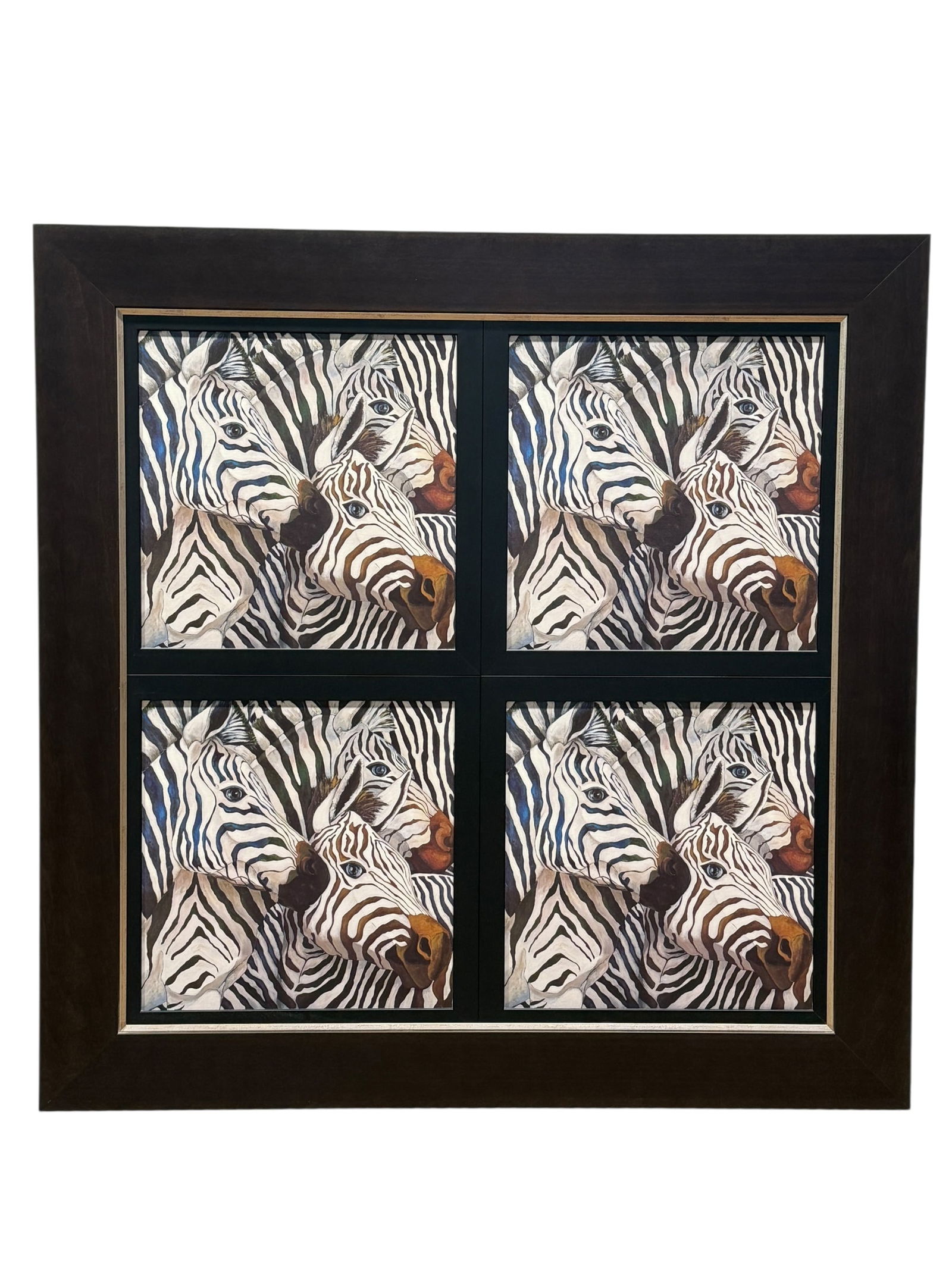 Large 4Pc "Zebra" Canvas Prints Framed (1 of 6)