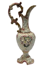 Italian Capodimonte Porcelain Ewer Vase