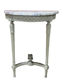 French Louis XVI Style Marble Top Wall Console