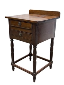 Antique Louis Philippe Style Nightstand w/ 2 Drawers