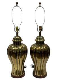 Pair of Brass Fredrick Cooper Style Table Lamps