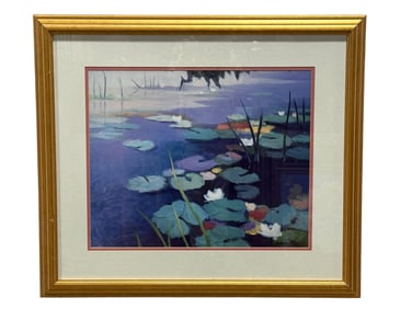 Framed Print of Pond w/ Lily Pads by Asoma