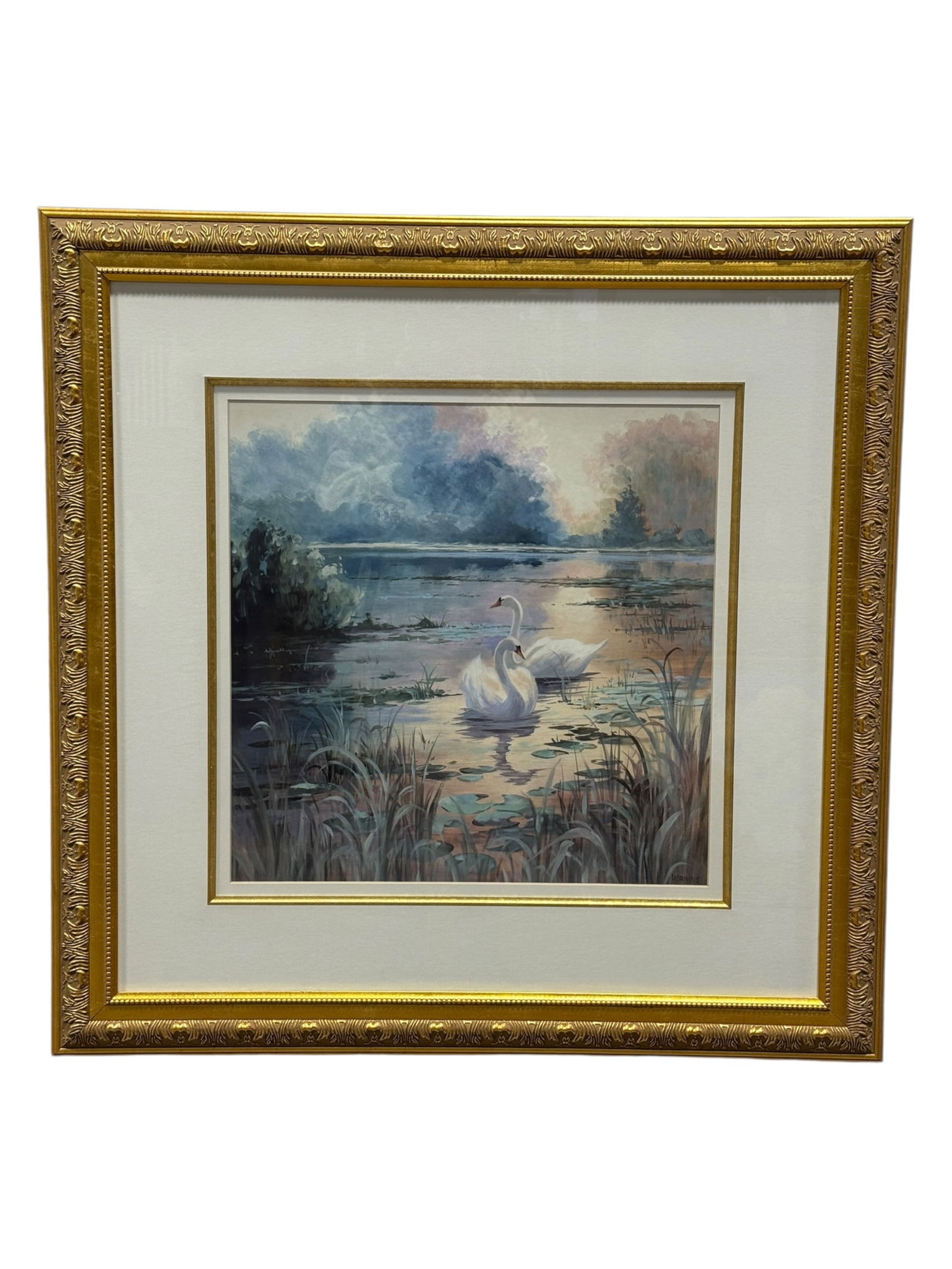 Framed Swans on Lake Print by Horning (1 of 8)