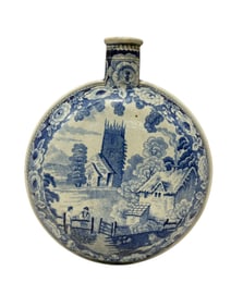 Blue & White Staffordshire Pilgram Flask