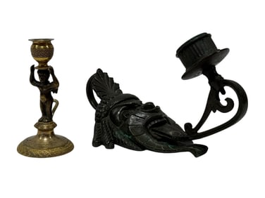 (2) Grand Tour Bronze Candlesticks