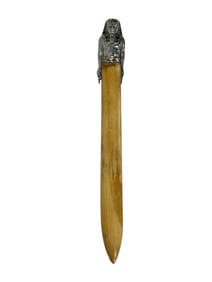 Fine Egyptian Revival Bone Letter Opener w/ Enamel