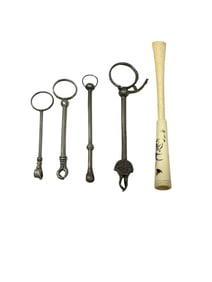 19th C. Sterling & Bone Cigarette Holders
