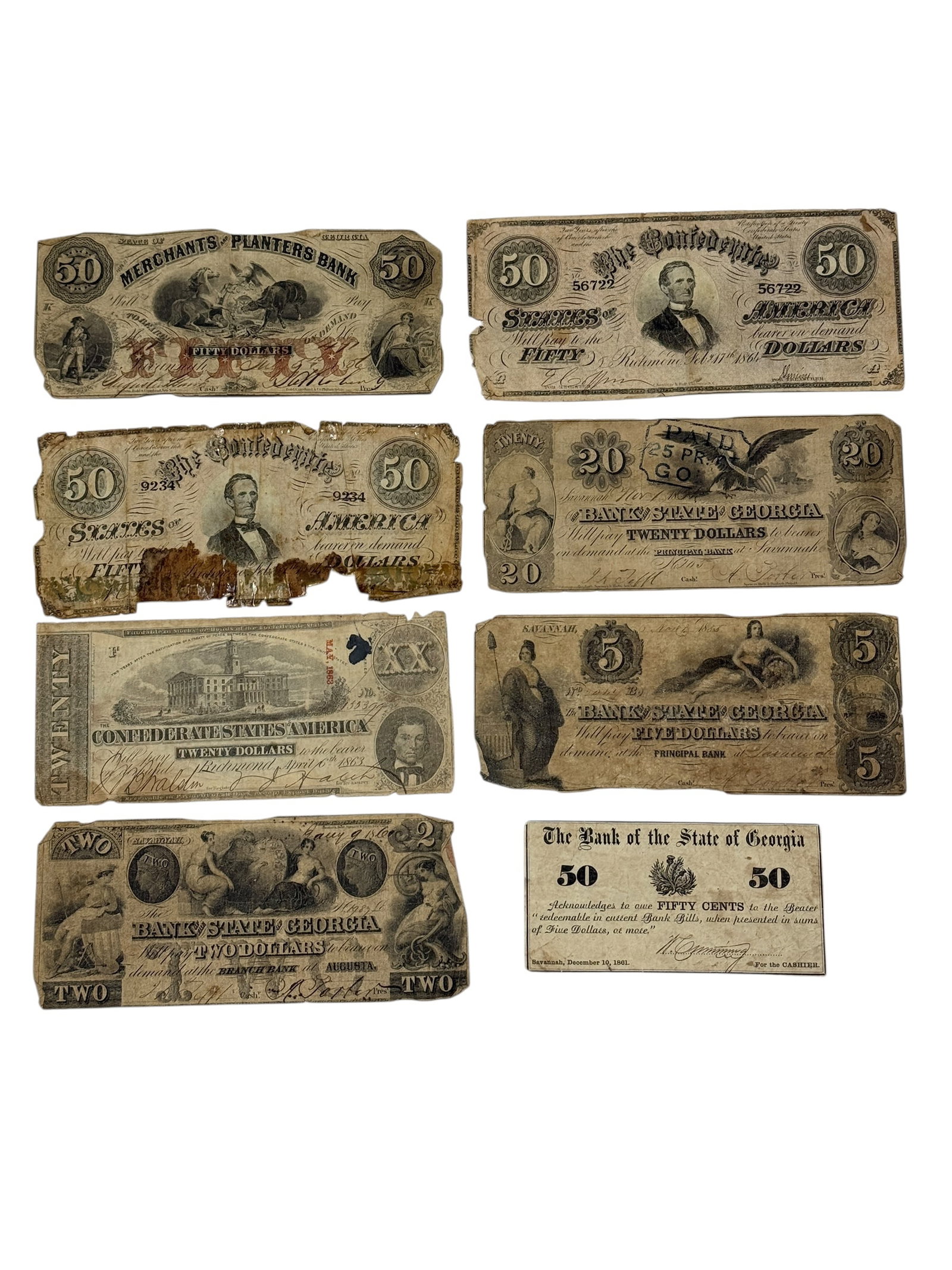 Collection of Confederate Money: Collection of Confederate Money. Collection Estate Found.