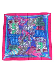Hermes Carre 90 'Etendards et Bannieres" Silk Scarf