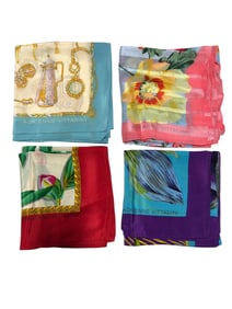 Group of 4 Adrienne Vittadini Silk Scarfs