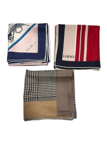 Celine Paris, Loewe & Jones New York Silk Scarfs