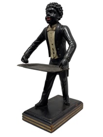 RARE 19th C. Venetian Blackamoor Figural Card Tray