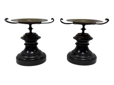 Pair of Late 19th C. Bronze Neoclassical Grand Tour Tazzas