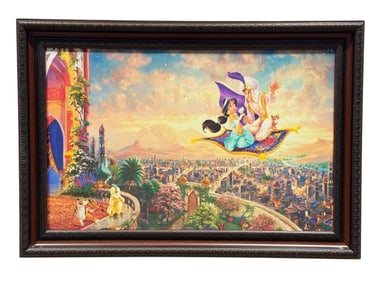 Thomas Kinkade Disney "Aladdin" Giclee on Canvas