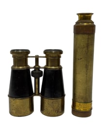 19th C. Binoculars & Marine Telescope