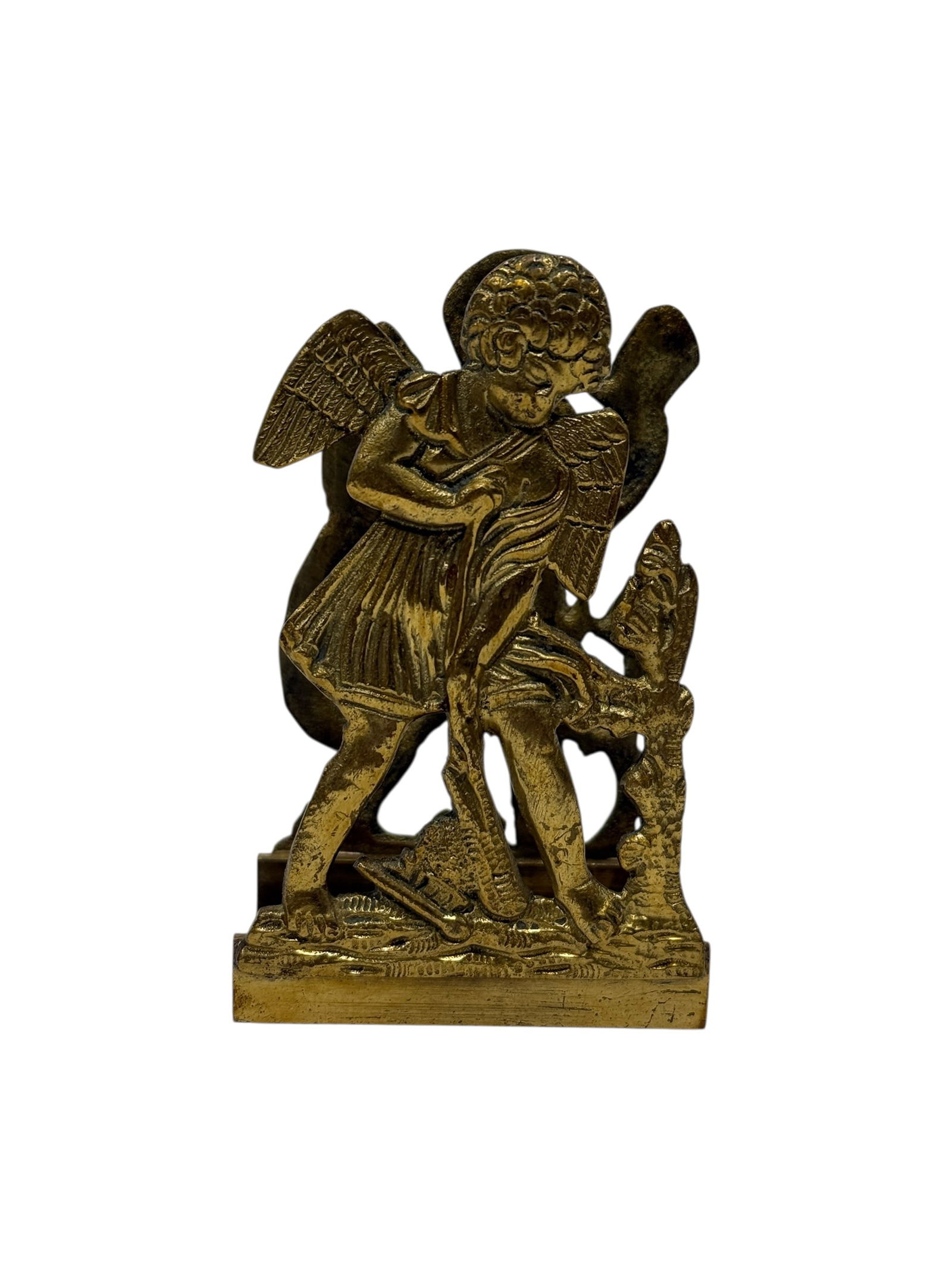 French Gilt Bronze Match Box Holder: French Gilt Bronze Match Box Holder. Measures 3.5" H x 2" W x 1.25" D. In used condition.