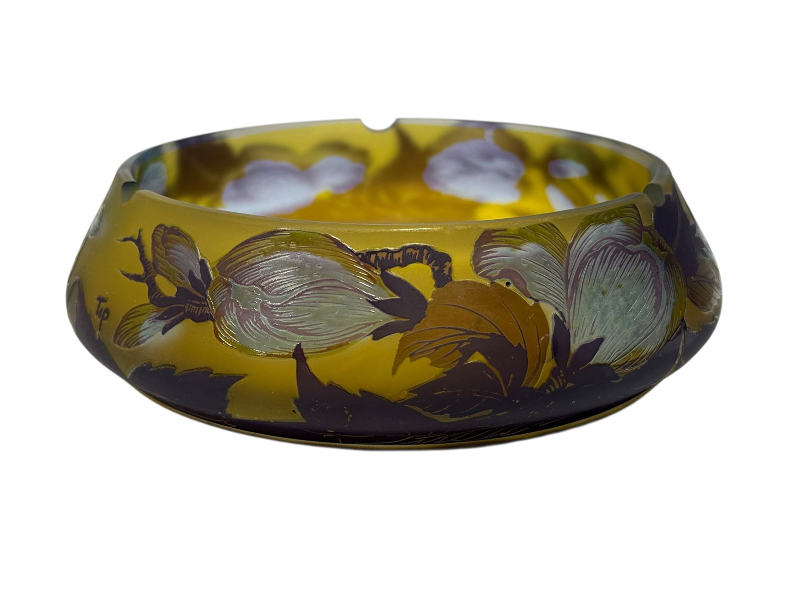 French Art Nouveau Cameo Glass Ashtray (1 of 8)