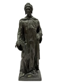 19th C. French Bronze Statue of Dante Alighieri
