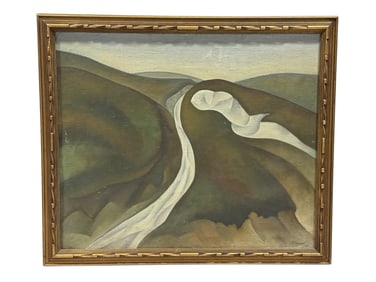 Signed F. Sullivan Mid Century "Grimms Dyke, Berks" Painting on Board