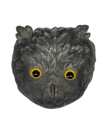 Victorian Owl Pin Tray w/ Glass Eyes