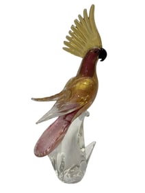 Murano Italia Collection Glass Cockatoo Figurine
