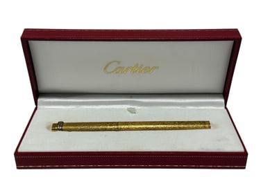 Gold Plated Cartier Pen w/ Case