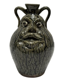 Signed Clete Meaders Pottery Face Jug