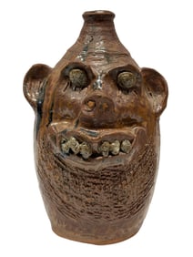 Signed Marie Rogers Pottery Face Jug