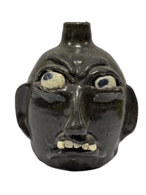 Signed B.R. Holcomb Pottery Face Jug