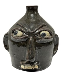 Signed B.R. Holcomb Pottery Face Jug