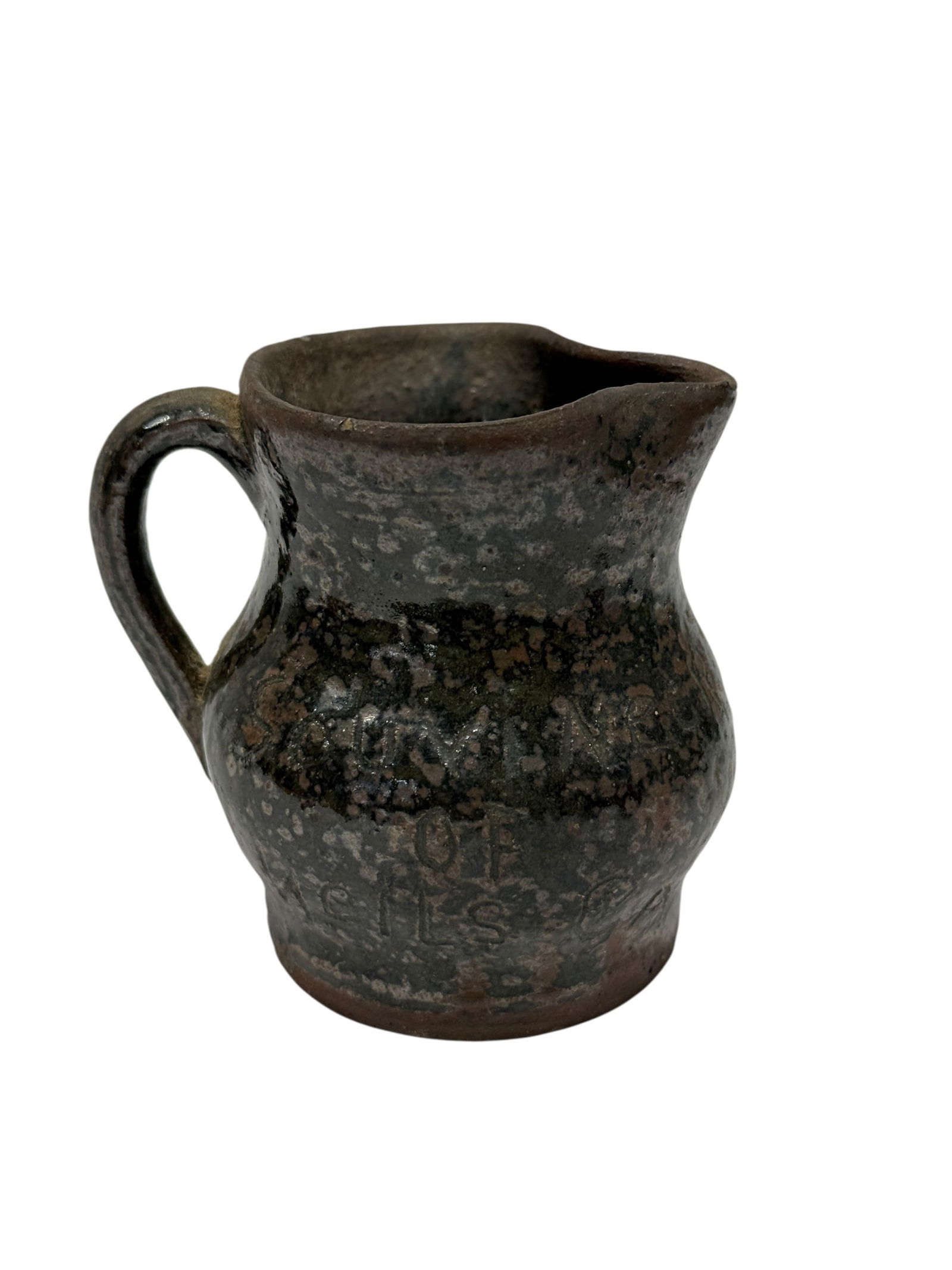 Early Mini Souvenir of Nells GA Pottery Pitcher: Early Mini Souvenir of Nells GA Pottery Pitcher. Measures 3" Tall. In good condition.