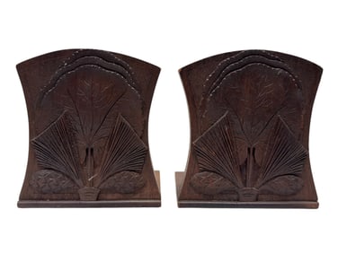Pair of RARE Biltmore Industries Arts & Crafts Wood Bookends
