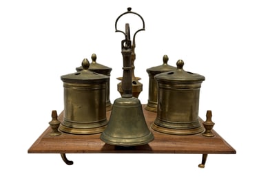 Antique Spanish Brass Desk Inkstand Standish