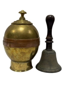 Antique Brass Humidor & Bell