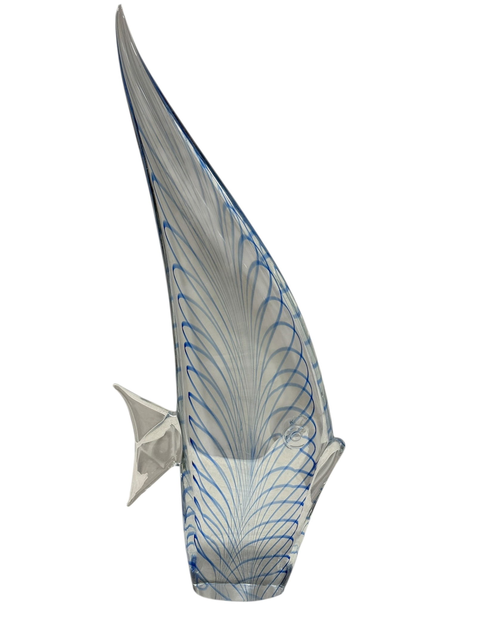 Murano Art Glass Fish Sculpture: Murano Art Glass Fish Sculpture. Measures 16" H x 6.25" W. In good condition.