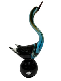 Italian Murano Art Glass Swan Sculpture