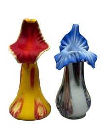 Signed Essie Zareh Baijan Glass Vase & Essie Zareh Style Glass Vase