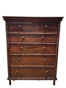 19th C. American Empire Walnut Chest of Drawers