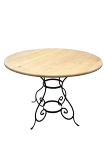 Charleston Forged Iron Base Table w/ Wood Top