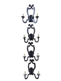 (4) Du Jardin Twin Candle Metal Sconces