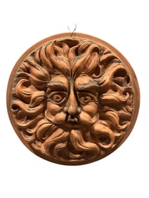 Early 20th Century European Terracotta Lion Mask Wall Plaque