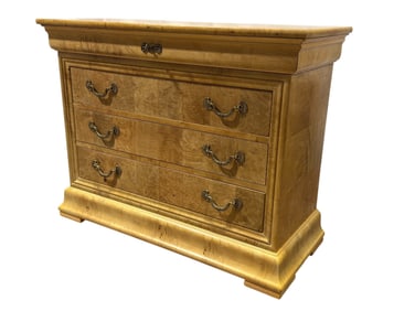 Late 20th C. Henredon “Charles X?? Burlwood 4 Drawer Chest