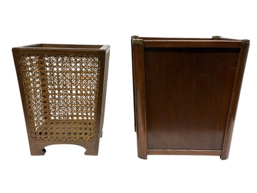 Early–Mid 20th C. Wooden & Caned Waste Bins