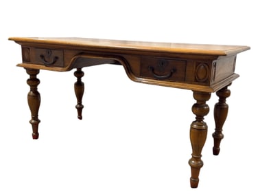 Mid 20th C. Country French Walnut Writing Desk w/ Iron Pulls