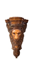 Carved Lion Head Composite Wall Shelf