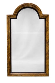 Large Mid 20th C. French Faux Marbleized Arched Wall Mirror